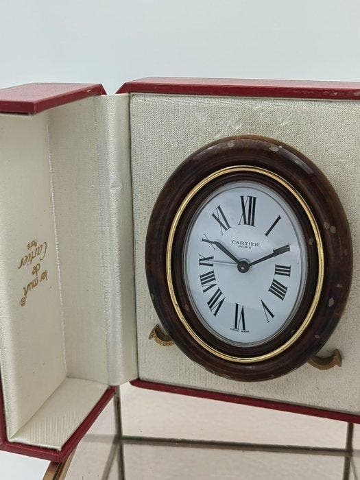 Wekker - Cartier Paris - Verguld - 1980-1990 - Tafelklok, Antiek en Kunst, Antiek | Klokken