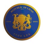 Tsjaad. 5000 Francs 2024 1 oz Chad Cannabis Royal Blue 24k