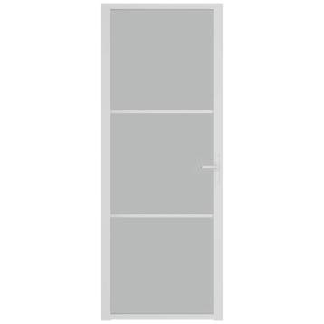 vidaXL Binnendeur 76x201,5 cm matglas en aluminium wit, Verzenden