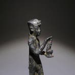 Oud-Egyptisch Brons Farao die een figuurgodin Maat