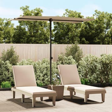 vidaXL Parasol met aluminium paal 180x110 cm taupe, Tuin en Terras, Verzenden, Nieuw