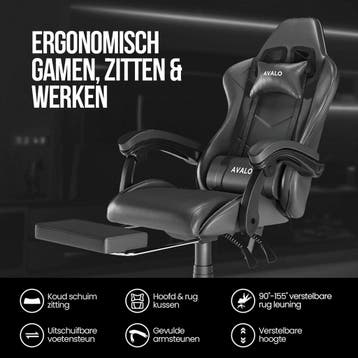 Avalo Gaming Stoel - Zwart, Verzenden, Nieuw