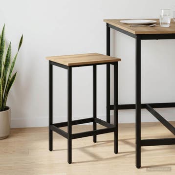 vidaXL Barkruk Artisanaal eiken 40 x 32 x 64 cm Bewerkt hout, Verzenden, Nieuw