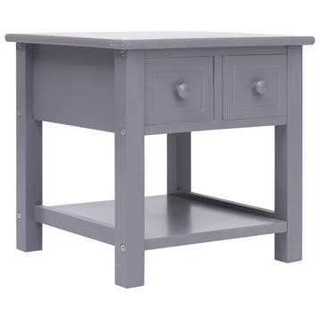 vidaXL Bijzettafel 40x40x40 cm paulowniahout grijs, Verzenden, Nieuw