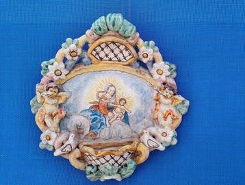 Baroque Bénitier - Ceramica Salernitana - XXe siècle -