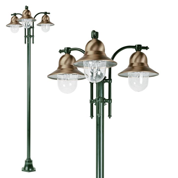 Tuinverlichting klassiek Toscane 3-lichts Tuinverlichting, Tuin en Terras, Buitenverlichting, 50 tot 250 watt, Nieuw, Aluminium