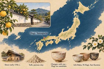 Yamane Seigan – Hagi Ware Kujaku Pauw Chawan – Seigan Blauw