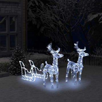 vidaXL Kerstversiering rendieren en slee 160 LEDs 130 cm, Verzenden, Nieuw