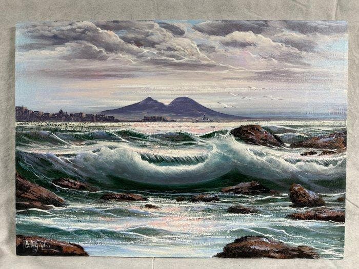 Bruno Di Giulio (1943) - Mareggiata, Antiek en Kunst, Kunst | Schilderijen | Klassiek