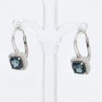 Boucles doreilles - 18 carats Or blanc Topaze - Diamant, Nieuw