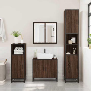 vidaXL Wastafelkast 65x33x60 cm bewerkt hout bruin, Verzenden, Nieuw