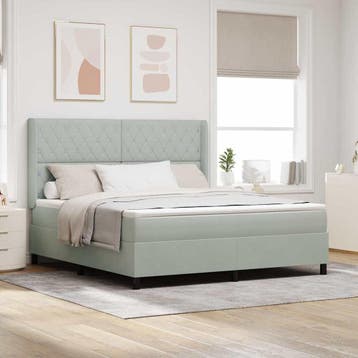 vidaXL Boxspring bed met matras Lichtgrijs 180 x 200 cm, Verzenden, Nieuw