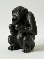 Beeld, Aap met Maracas - Amsterdamse School - 15 cm - Hout, Antiek en Kunst