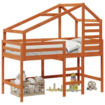 vidaXL Hoogslaper bedframe Waskleur Bruin 90 x 190 cm, Verzenden, Nieuw