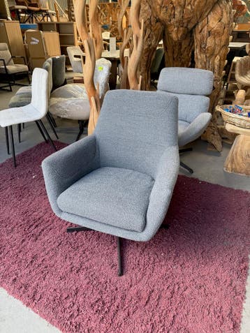 Draaifauteuil antraciet stof (nieuw, outlet), Nieuw