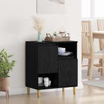 vidaXL Dressoir Zwart eiken 35 x 60 x 70 cm Bewerkt hout, Verzenden, Nieuw