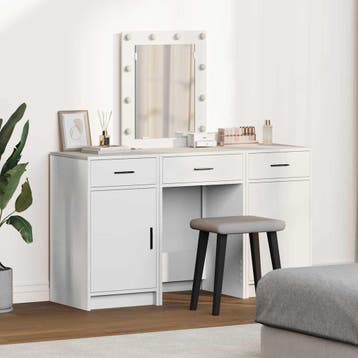 vidaXL Kaptafel Wit 50 x 41 x 135 cm Bewerkt hout, Verzenden, Nieuw