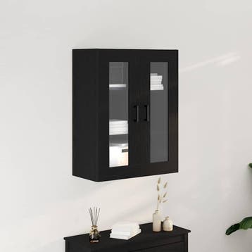 vidaXL Wandkast Zwart Eiken 69,5 x 34 x 90 cm Bewerkt hout, Verzenden