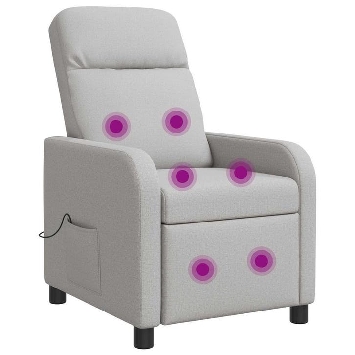 vidaXL Massage Relaxstoel Wolkgrijs Stof, Huis en Inrichting, Fauteuils, Nieuw, Verzenden