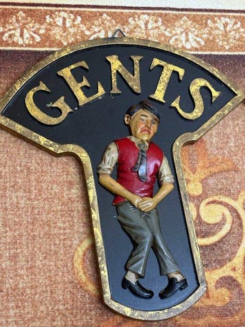 Enseignes de salle de bains vintage en bois - Panneau (2) -, Antiquités & Art