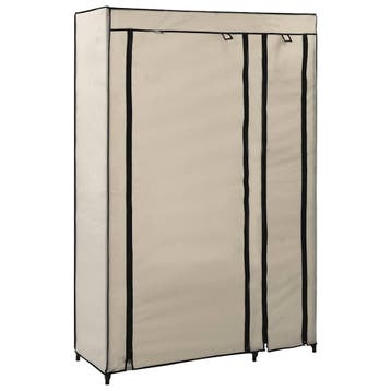vidaXL Kledingkast opvouwbaar 110x45x175 cm stof crème, Verzenden