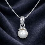 Zonder minimumprijs - Ketting met hanger - 18 karaat Witgoud