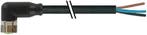 Câble De Capteur Femelle M8 90 Degrés 5M PUR Noir -, Verzenden