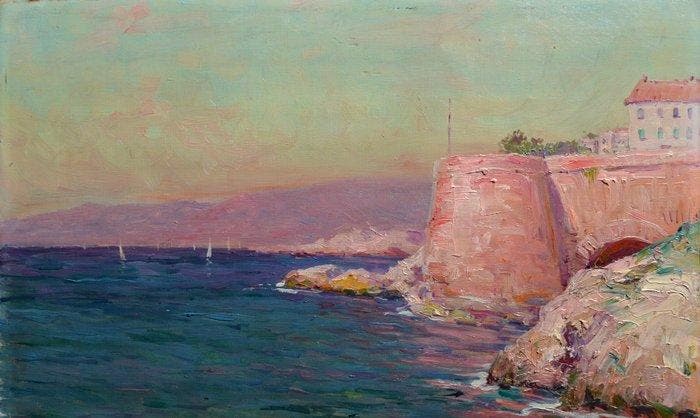Alexandre Isailoff (1855-1934) - Corniche à Marseille, Antiquités & Art, Art | Peinture | Classique