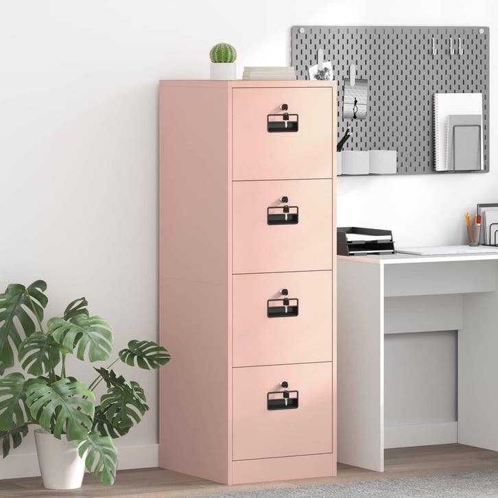 vidaXL Bestandkast 2 pcs Roze 44 x 50 x 139 cm Koudgewalst, Huis en Inrichting, Kasten | Overige, Nieuw, Verzenden