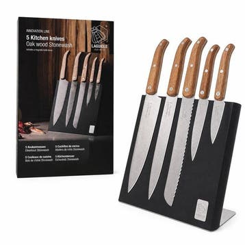 Laguiole - 5 piece Kitchen Knives - including Magnetic Knife