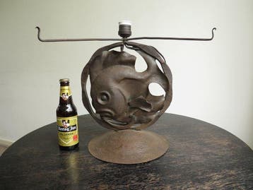 ca. 1930 - Lamp - Smeedijzer - Tafellamp Art Deco, Antiek en Kunst