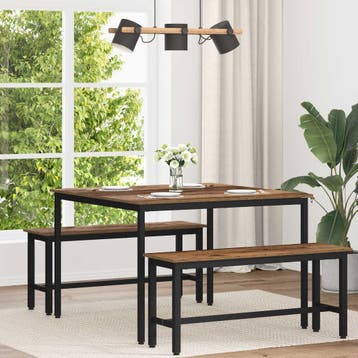 vidaXL Eettafels 110 x 110 x 75 cm Bewerkt hout Oud hout, Huis en Inrichting, Verzenden, Nieuw