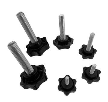 Set van 10 sterknoppen met draadstang (M12, zwart), Verzenden