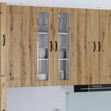 vidaXL Wandglas Kasten LUCCA Artisanaal eiken 60 x 31 x 100, Verzenden