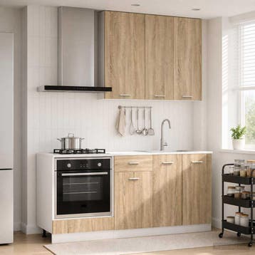 vidaXL Keukenblok LYON 5 st Sonoma Eiken Bewerkt hout, Verzenden, Nieuw