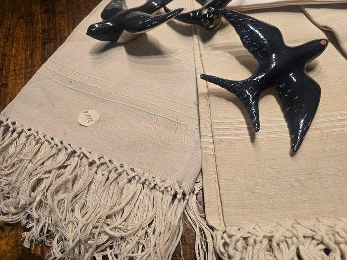 Handdoek (6) - 107 cm - 60 cm - Antieke decoraties, Antiquités & Art, Tapis & Textile