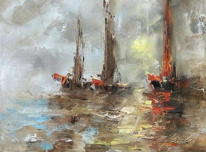 Zajkowski Art - Trio, Antiquités & Art, Art | Peinture | Moderne
