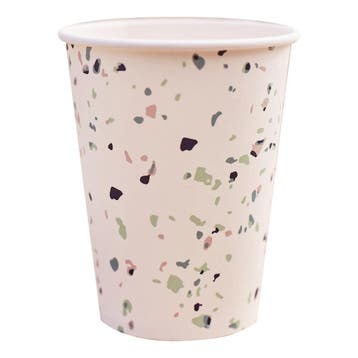 Roze Bekers Confetti 266ml 8st, Verzenden, Nieuw