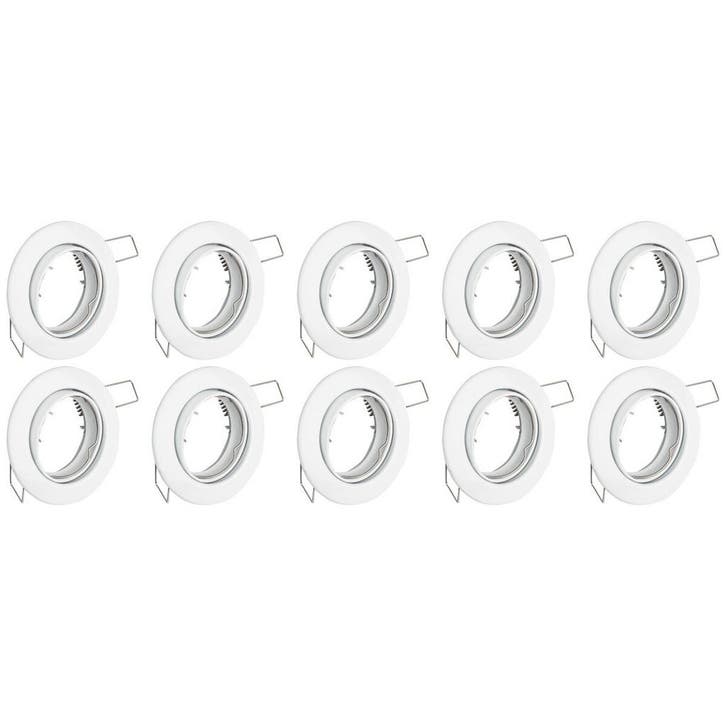 Spot Armatuur 10 Pack - Kantelbare GU10 Inbouwspot Rond Wit, Huis en Inrichting, Lampen | Overige, Nieuw, Verzenden