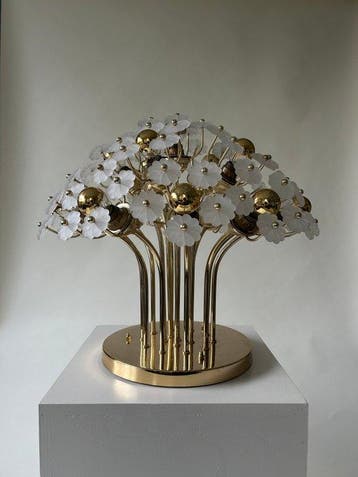 Millefiori - Lampe - Laiton, Verre - Régence hollywoodienne
