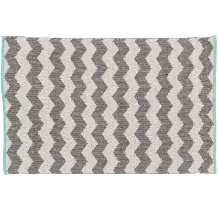 Vloerkleed outdoor en indoor - zigzag blue - 160x230 - wit, Maison & Meubles, Ameublement | Tapis & Moquettes, Envoi
