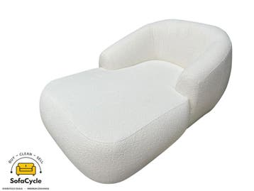 Ligfauteuil wit bouclé, loungezetel – nieuw, Huis en Inrichting, Verzenden, Nieuw