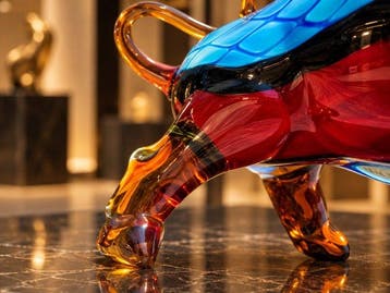 sculptuur, Handgemaakte glazen stier in Murano stijl –, Antiek en Kunst