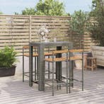 vidaXL 5-delige Tuinbarset poly rattan en massief acaciahout, Tuin en Terras, Verzenden, Nieuw