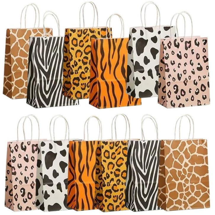 Fako Bijoux - 24 Papieren Uitdeeltasjes Animal Prints -, Diversen, Cadeauverpakkingen, Verzenden