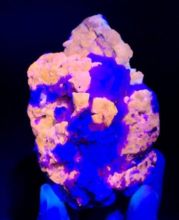 269 gram staand Afghanietmonster, rijk fluorescerend blauw