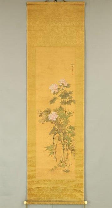 Furong Flower, Chrysanthemum, Bamboo, and Rock - Tsubaki