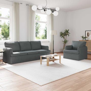 vidaXL bank / zetelstel 2 st Donkergrijs Stof, Verzenden, Nieuw