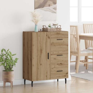 vidaXL Dressoir Artisan Eiken 69,5 x 34 x 90 cm, Verzenden, Nieuw