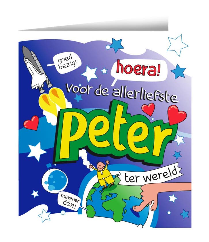 Wenskaart Peter 16,5cm, Hobby en Vrije tijd, Feestartikelen, Nieuw, Verzenden
